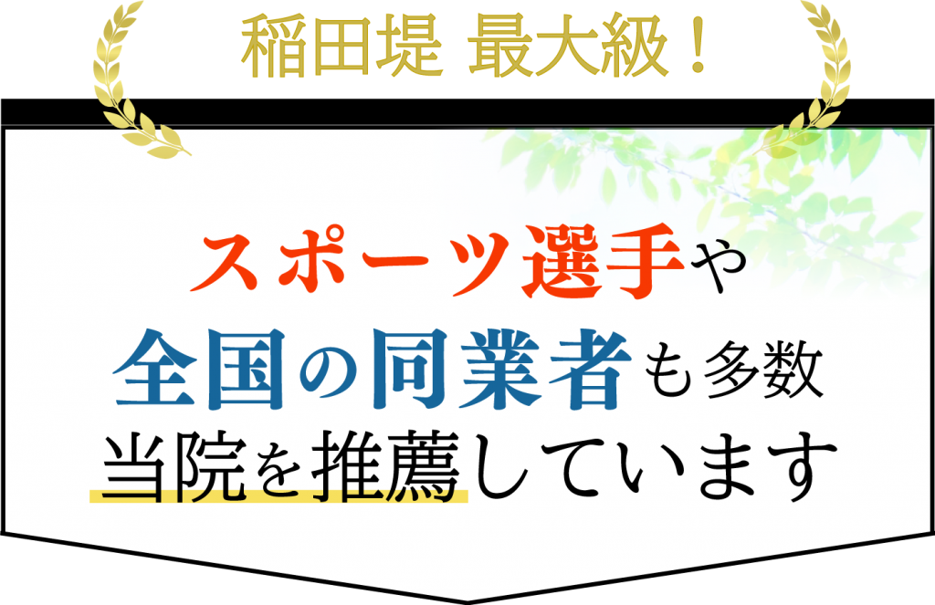 スポーツ選手、日本全国の同業者も多数当院を推薦しています